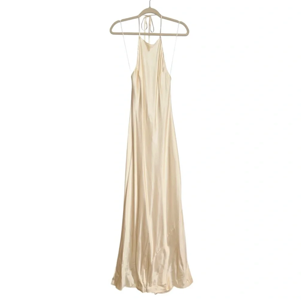 NWT REFORMATION Jeany‎ Silk Maxi Dress in Fior Di Latte. Size Medium - Picture 6 of 13